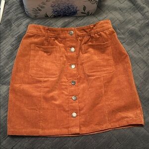 Grace & Lace Corduroy Mini Skirt in Warm Orange size 8